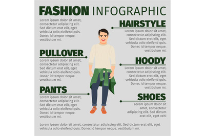 Fashion infographic with young guy