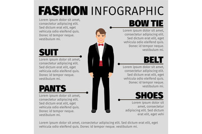 Fashion infographic with man in suit