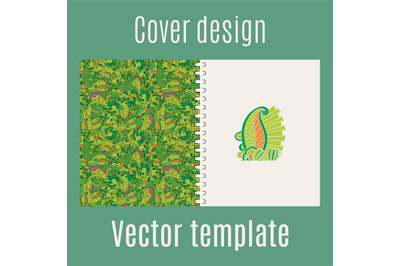 Cover design with jungle leaves