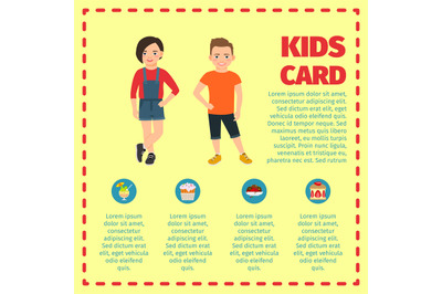 Kids card template for infographic