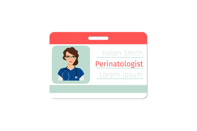 Female perinatologist medical specialist badge