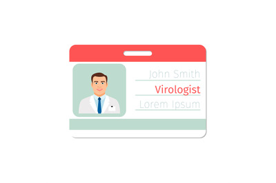 Virologist medical specialist badge template