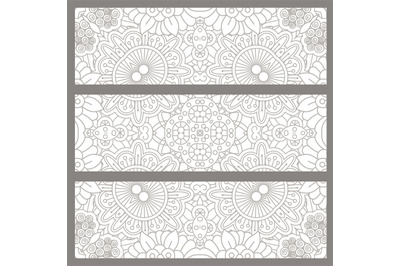 Horizontal flyers with light ethnic pattern