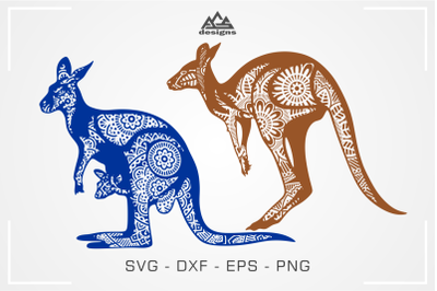 Kangaroo Mandala Animal Svg Design