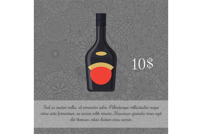 Liquor in black bottle card template