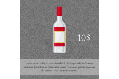 Vodka alcoholic beverage card template