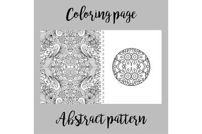 Coloring page design with abstract pattern