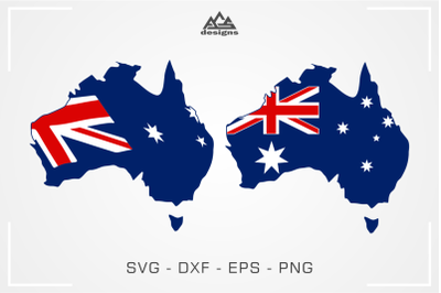 Australia Flag Map Svg Design