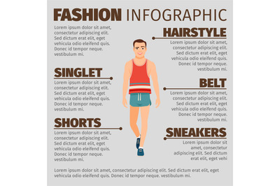 Fashion infographic with sport style man