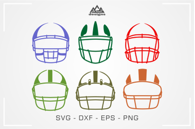 6 Football Helmet Svg Design