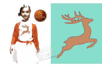 Deer Applique Design, Deer Embroidery Design, Animals