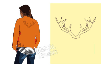 Deer Applique Design, Deer Head Embroidery Design, Antlers Embroidery