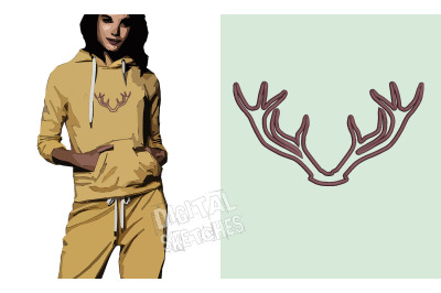 Deer Applique Design, Deer Head Embroidery Design, Antlers Embroidery