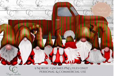 Tomte gnomes - christmas stripes