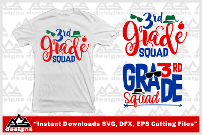 Third Grade Squad Svg Design