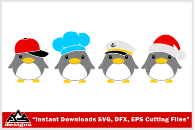 Cute Penguin Hat Svg Design