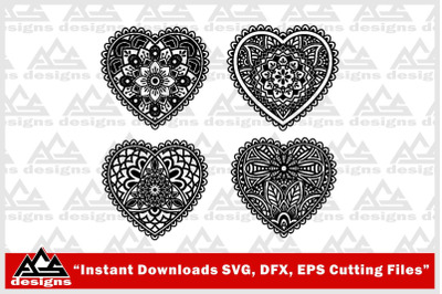 Love Heart Mandala Svg Design
