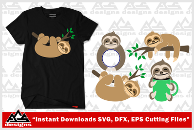 4 Cute Sloth  Svg Design