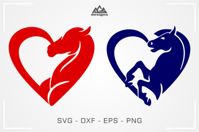 Horse Love Heart Decal Svg Design