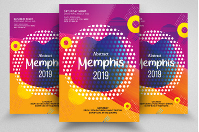 Abstract Memphis Style Flyer Template