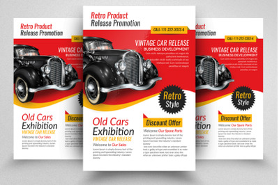 Retro Cars Exhibition Flyer Template