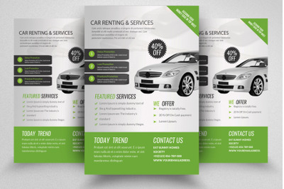 Rent A car &amp; services Flyer Template