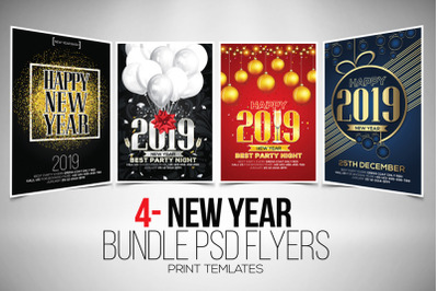 4 Happy New Year Flyers Bundle