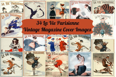 34 La Vie Parisienne Vintage Magazine Art Images Commercial Use