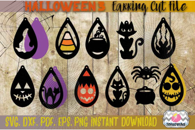SVG, DXF, PDF, PNG, and EPS Halloween Bundle 3, Witch Hat, Ghost, Blac