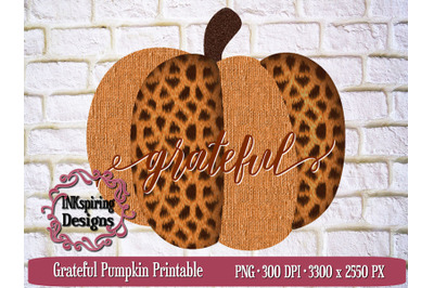 Grateful Pumpkin PNG, JPG Printable