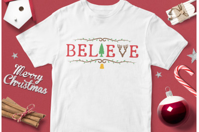 Believe Christmas - funny christmas quotes svg