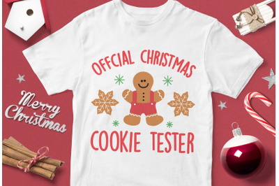 Official Christmas Cookie Tester - funny christmas quotes svg