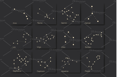 Horoscope , constellation , zodiac , space, star, vector illustration