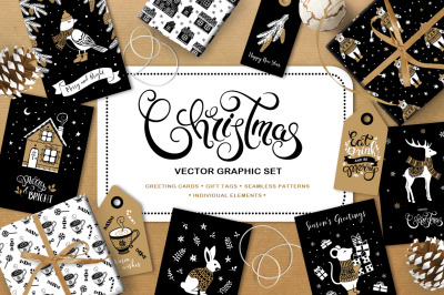 Christmas vector graphic set