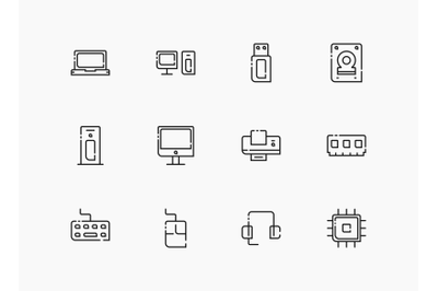 Computer icons line style