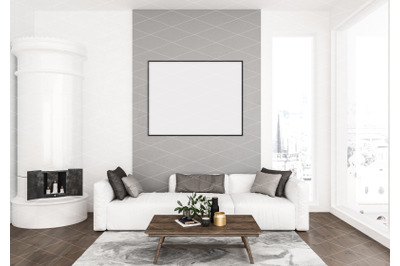 Interior scene - artwork background - frame mockup