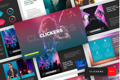 Clickers - Music Band PowerPoint Template