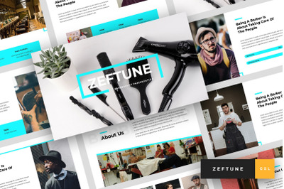 Zeftune - Barbershop Google Slides Template