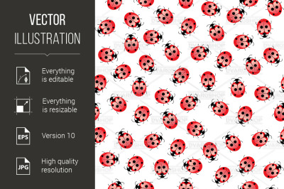 Seamless ladybug pattern