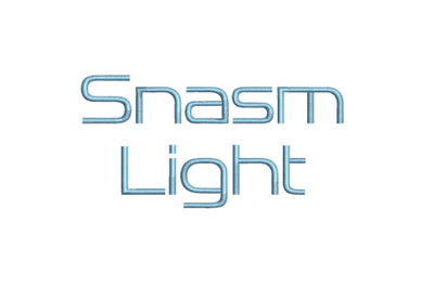 Snasm Light 15 sizes embroider font (RLA)
