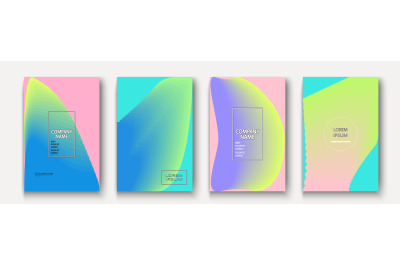 Trendy pastel fluid neon abstract modern covers geometric