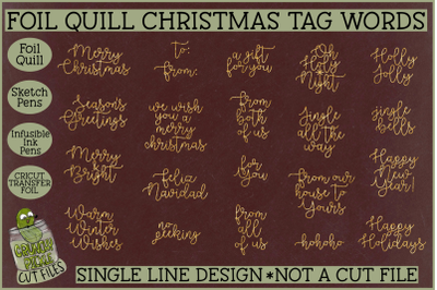 Foil Quill Christmas Sentiments&2C; Single Line Sketch SVG