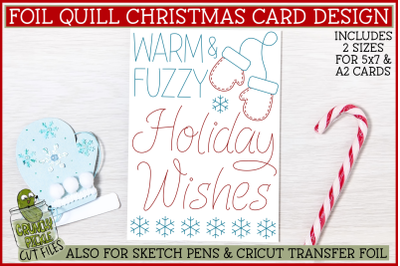 Foil Quill Holiday Card, Warm and Fuzzy Single Line SVG