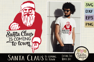 Santa Claus SVG Word Art EPS Vector Clipart