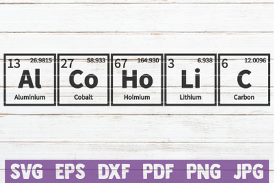 Alcoholic Periodic Table SVG Cut File