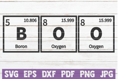 Boo Periodic Table SVG Cut File