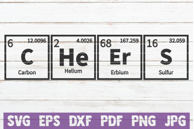 Cheers Periodic Table SVG Cut File