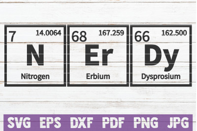 Nerdy Periodic Table SVG Cut File