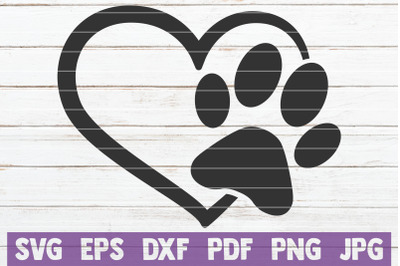 Paw Heart SVG Cut File