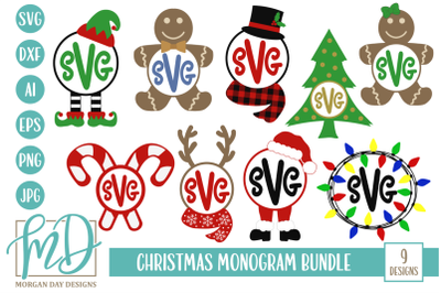 Christmas Monogram SVG Bundle